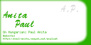 anita paul business card